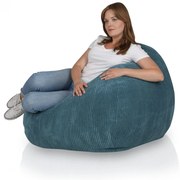 Sedací vak z manšestru – pohodlné kreslo na leňošenie a relax Farba: SZ75 - modrá