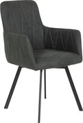 Otočná jedálenská stolička Gesa, antracitová vintage optika kože%