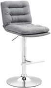 Barová stolička Damar - látka, chróm rám - sivá