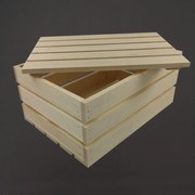 AMADEA Drevená darčeková debnička s vekom, masívne smrekové drevo, 34x24x16 cm (dĺžka/šírka/výška)