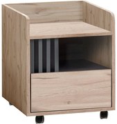 Zásuvkový diel pod stôl na kolieskach Allmo AL10 dub estana svetlý/antracit