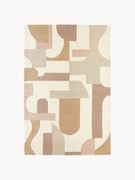 Ručne tuftovaný vlnený koberec's reliéfnou štruktúrou Corin