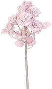 Umelá vetvička Ruža s glitrom ružová, 39 cm