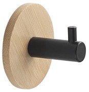 Gedy Gedy, HIMALAYA Vešiačik samolepiaci, guľatý, čierna mat/bambus, 1126