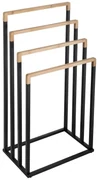 Erga Kona, štvorramenný vešiak na uteráky 45x29x94 cm, čierna matná-hnedá, ERG-YKA-P.KONA-4-BLK