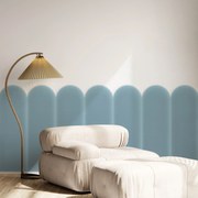 Zamatový čalúnený panel - Oblúk - 20x80cm Farba: Bledomodrá