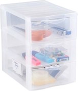 Úložný box s 3 zásuvkami, transparentný, ORGAMIX A5