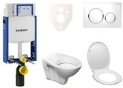 Cenovo zvýhodnený závesný WC set Geberit na zamurovanie + WC Ceramia S-Line Pro 110.302.00.5ND4