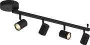 Moderný čierny 4-svetelný stropný bod GU10 50mm vrátane podsvietenia a 3-cestného vypínača - Back Up