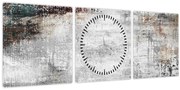 Obraz - Abstraktné textúrované plátno (s hodinami) (90x30 cm)