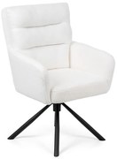 Noela Otočná jedálenská stolička látková ENZO biela