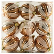 DECOLED Sada ozdob, prům. 7 cm, šampaň+bílá