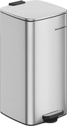 VASAGLE SONGMICS 30 l oceľový odpadkový kôš – metalická strieborná LTB593E01