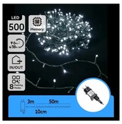 Aigostar - LED vonkajšia vianočná svetelná reťaz 500xLED/8 funkcií 53m IP44 studená biela