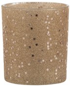 Zlatý sklenený vianočný svietnik baubles stars - Ø 9 * 10 cm