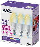 SADA 3x LED Stmievateľná žiarovka C37 E14/4,9W/230V 2700-6500K CRI 90 Wi-Fi - WiZ