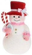 Sladký snehuliak s červenou čiapkou 39 cm