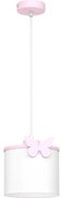 Detský luster na lanku SWEET 1xE27/15W/230V biela/ružová/motýľ