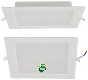 BERGE Štvorcový LED pabel zapustený - biely - 18W - PC - neutrálna biela