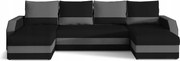Rohová sedačka U Miris (čierna sivá) (L)