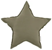 Mini ľanový vankúš hviezda olivová 36 cm