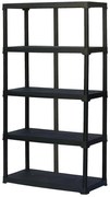 Regál plastový T100/5 čierny 176x100x45 cm – 5 políc/40kg
