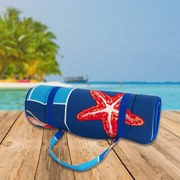 Plážové ležadlo v ruličke HVIEZDY 148x52 cm, modré