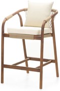 Zahradní barová židle Rovigo z masivu akáciové dřevo hnědá/béžová