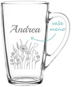 Personalizovaný hrnček s lúčnymi kvetmi a menom