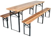 Skladacia drevená pivná súprava BestBerg BBBS-64 / 217 x 48 x 75 cm