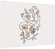 Obraz - Line art tváre (70x50 cm)