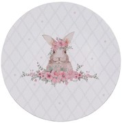 Biely servírovací tanier s králikom Floral Easter Bunny - Ø 33*1 cm