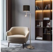 Eglo - LED Stojacia lampa TUNJA 1xE27/60W/230V + LED/2,1W pr. 30 cm chróm/hnedá EG32514D