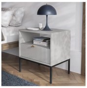 Nočný stolík NOVA 56x54 cm šedá/čierna