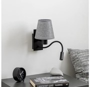 Brilagi - LED Nástenná lampa NUBILA 1xE27/25W/230V + LED/3W čierna/šedá