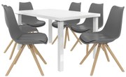 Jedálenský set 1 + 6 Belini biely / popol Amareto AMA/0/ZES/W/6G