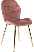 Vintino kreslo TERNI Velvet - ružová farba, nohy biele - vintino.sk