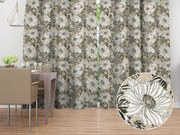 Biante Dekoračný záves PML-089 Biele kvety na béžovom 145x140 cm