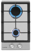 Klarstein Ignito Domino, plynová varná doska, 2 Sabaf horáky, nehrdzavejúca oceľ, strieborná