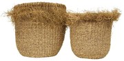 2ks kvetináče z morskej trávy s štiepením - Ø 30 * 33cm / Ø 25 * 27cm