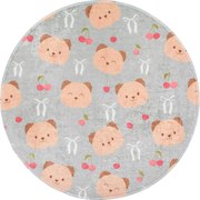 Sivý/hnedý prateľný detský koberec ø100 cm Cute Teddies – Vitaus