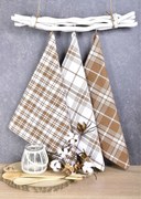 INTERMEDIC SK Utierka bavlnená, Káro komplet 3 ks, hnedá