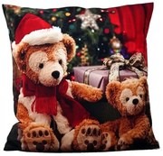 Vankúšová obliečka Vianoční mackovia 40x40 cm