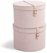 Svetloružové kartónové úložné boxy v súprave 2 ks s vekom ø 37,5x25 cm Rut Restore Paper Laminate – Bigso