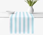 Goldea behúň na stôl 100% bavlnené plátno - modré prúžky 35x140 cm
