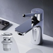 Umývadlová batéria AM.PM X-Joy S FXB82100 jednopáková s odtokovým ventilom, chróm