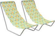 Sada 2 ks skladacích plážových ležadiel SAND LEMON, farebné