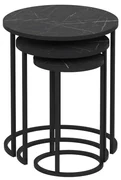 Skladací stôl Gloria Black, 3 ks