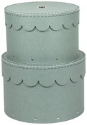 Kartónové úložné boxy s vekom v mentolovej farbe v súprave 2 ks ø 26x17,5 cm Wilma – Bigso Box of Sweden