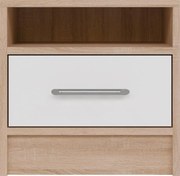 Nočný stolík Smart, sonoma/biela